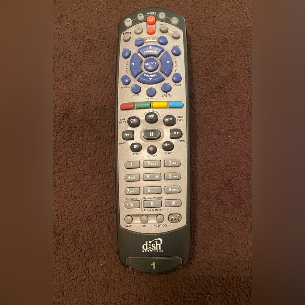 Dish Network Remote Control with Blue Buttons